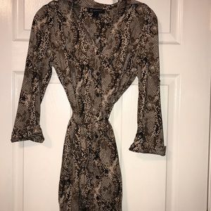 Inc snakeskin button up shift dress